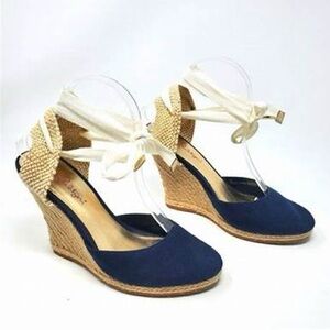 Lilly Pulitzer Navy Kate Espadrille Wedges